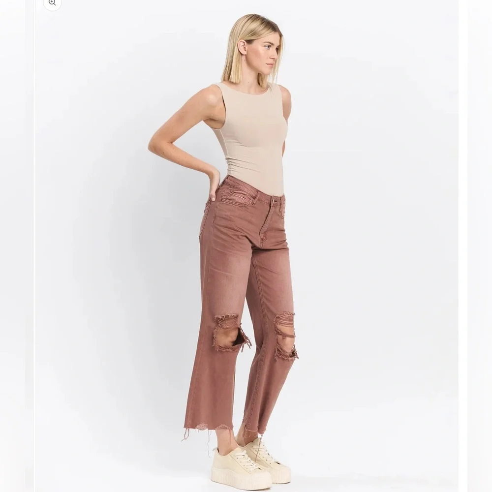 Vervet Los Angeles Aztec Super High Rise 90’s Vintage Crop Flare jeans, 27 - Picture 2 of 10